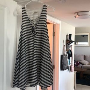 Show Me Your Mumu Navy and White striped dress